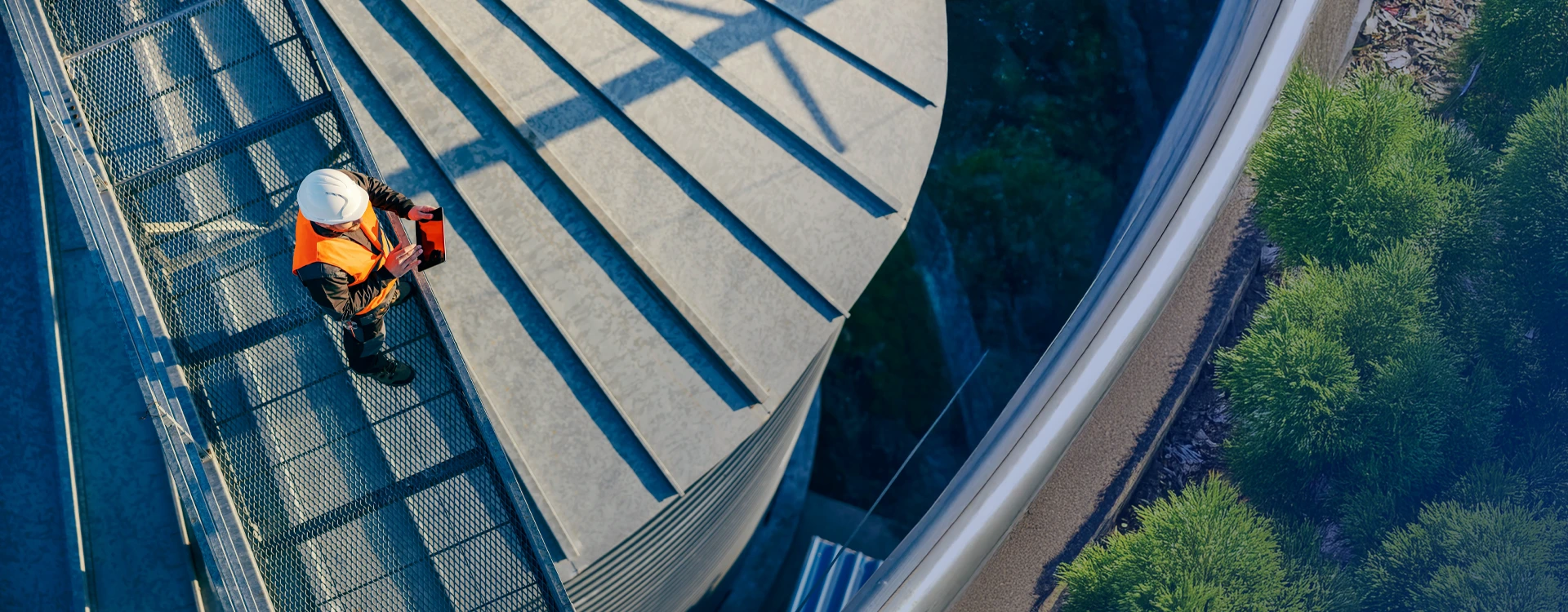 Asset Surveyor Inspecting Commercial Site.